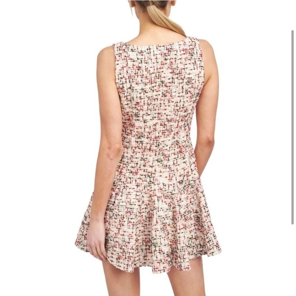 En Saison Everleigh Tweed Boucle Metallic Pleated Sleeveless mini dress L NWT - Picture 3 of 16